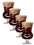 Set of four matching Gordon Xmas Ale stemmed beer glasses